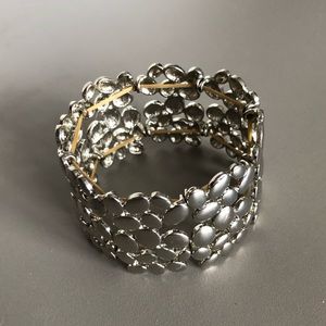 Shiny silver cuff bracelet